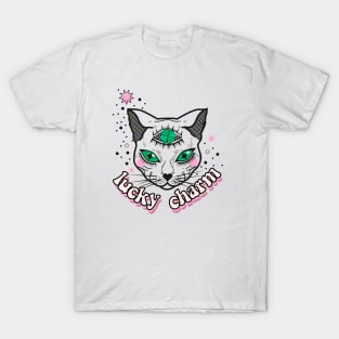 Lucky Charm White Cat T-Shirt